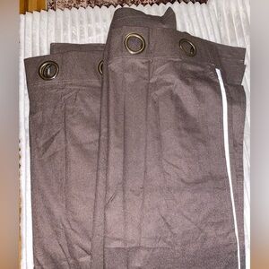 Brown Blackout Curtains x2 Panels